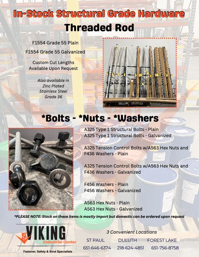 Promo flyer for threaded rod structural hardware
